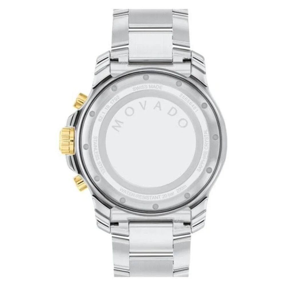 MOVADO ACTIVE SPORT CHRONOGRAPH 2600181 GREEN DIAL TWO-TONE BRACELET MENS WATCH
